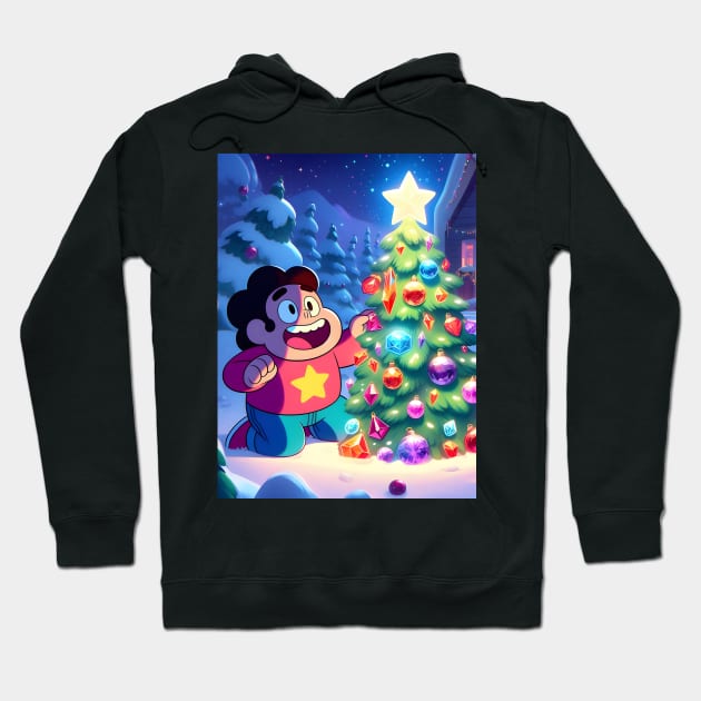 Crystal Holidays Extravaganza: Steven Universe Christmas-Inspired Art for Timeless Cartoon Designs and Festive Gems! Hoodie by insaneLEDP